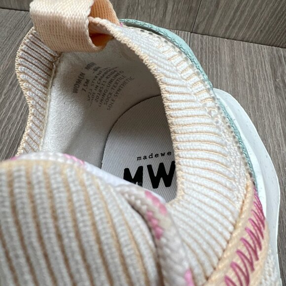 Madewell NF189 Field Knit Sneakers Womens 7.5M Lace Up Lightweight Pale Celadon - Picture 9 of 12